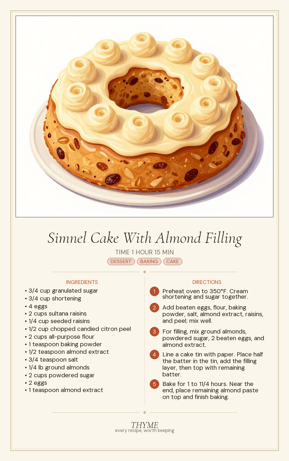 Simnel Cake With Almond Filling