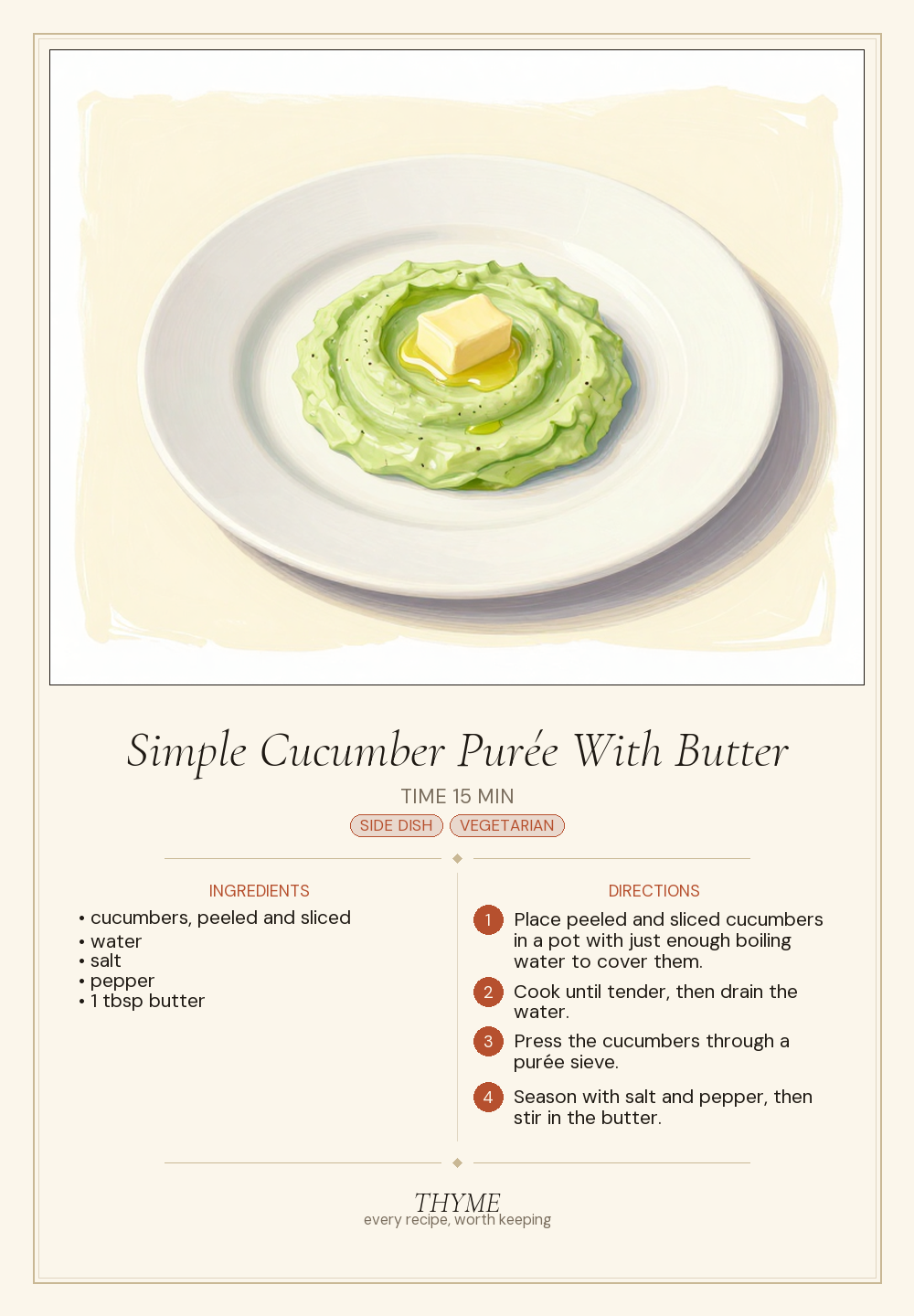 Simple Cucumber Purée With Butter