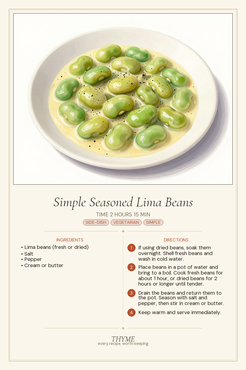Simple Seasoned Lima Beans