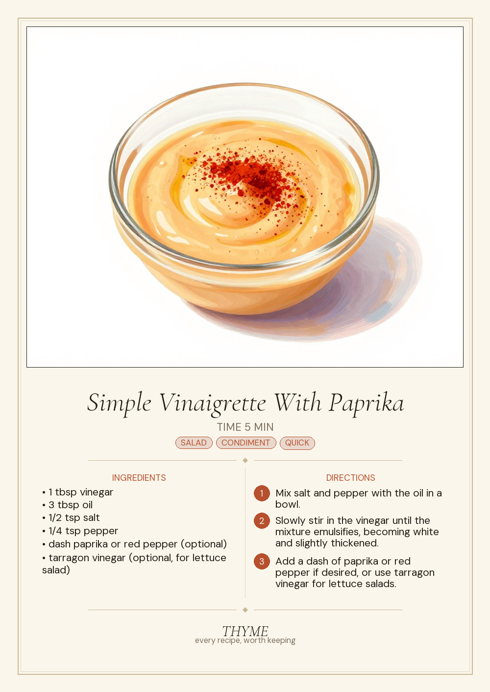Simple Vinaigrette With Paprika