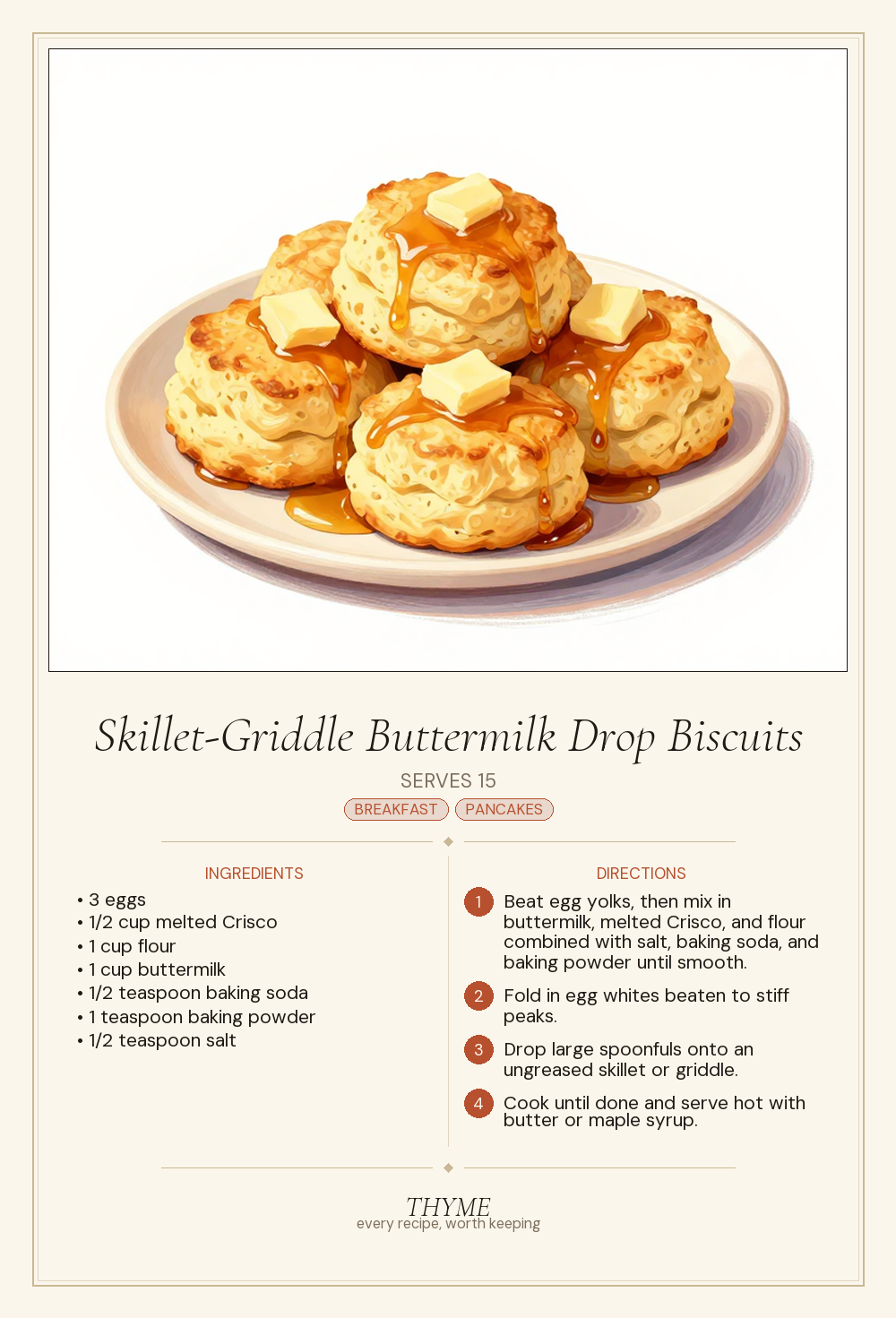 Skillet-Griddle Buttermilk Drop Biscuits