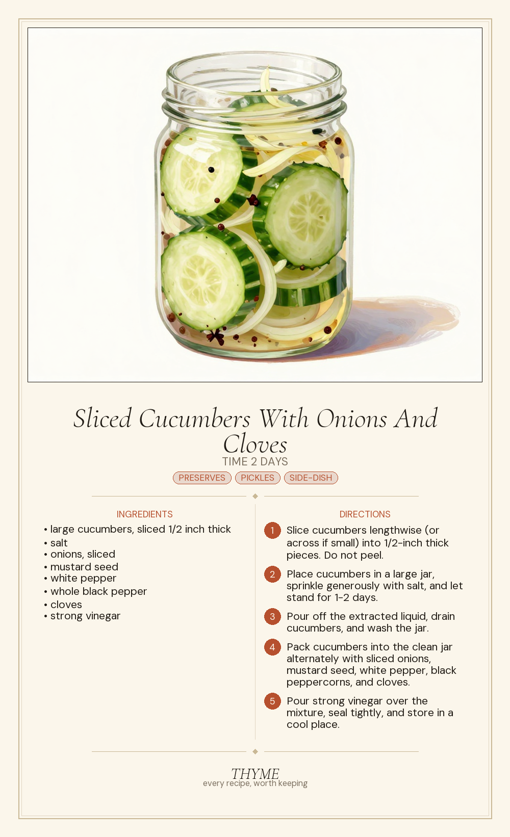 Sliced Cucumbers With Onions And Cloves