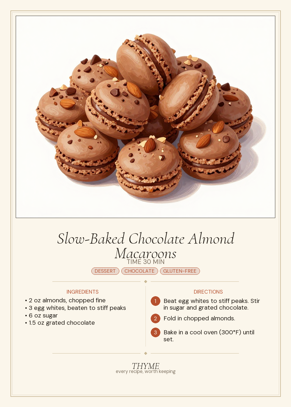 Slow-Baked Chocolate Almond Macaroons