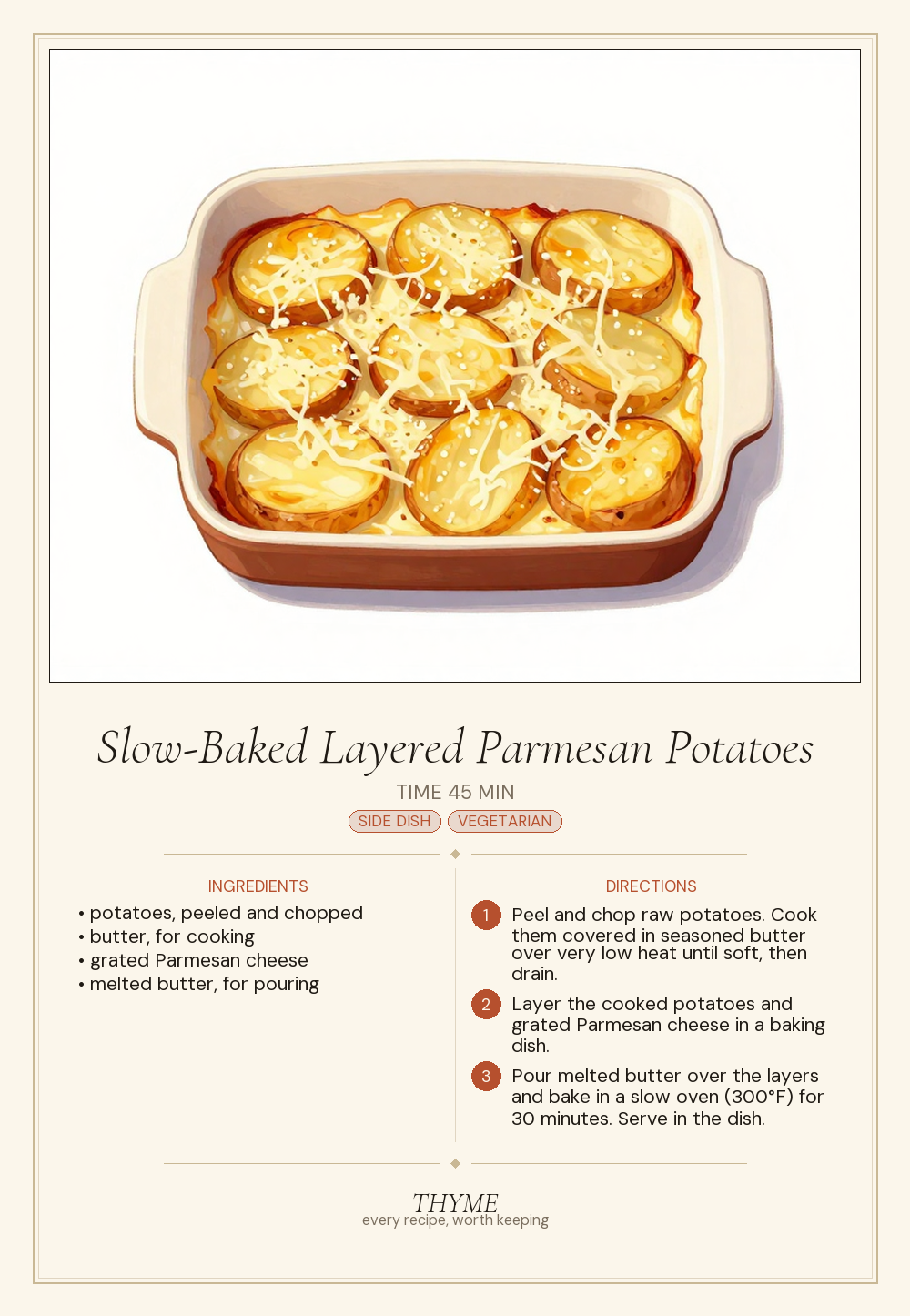 Slow-Baked Layered Parmesan Potatoes