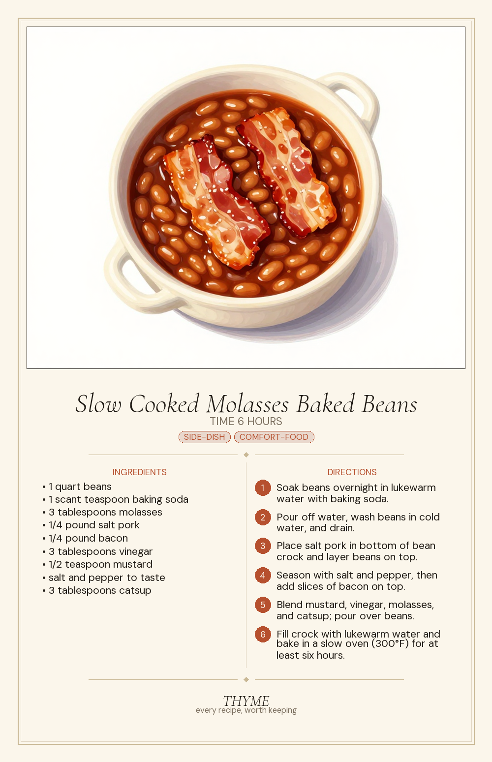 Slow Cooked Molasses Baked Beans