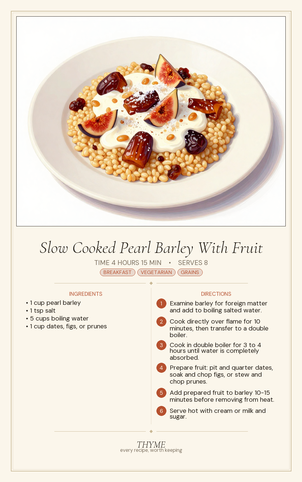 Slow Cooked Pearl Barley With Fruit