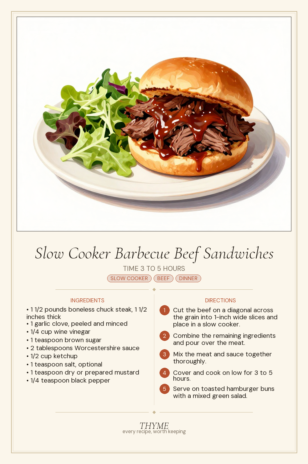 Slow Cooker Barbecue Beef Sandwiches