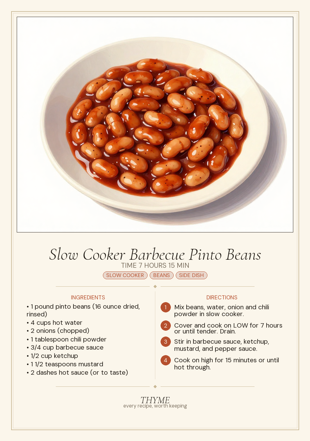 Slow Cooker Barbecue Pinto Beans