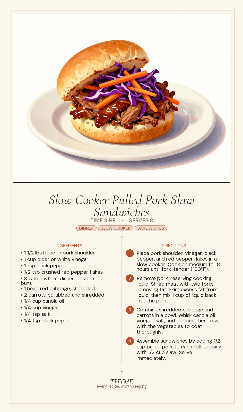 Slow Cooker Pulled Pork Slaw Sandwiches