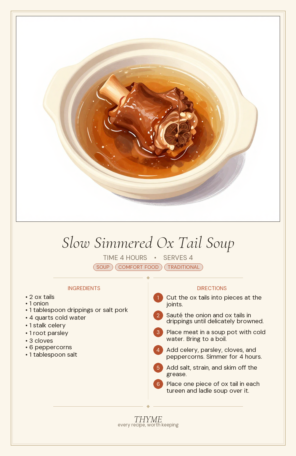Slow Simmered Ox Tail Soup
