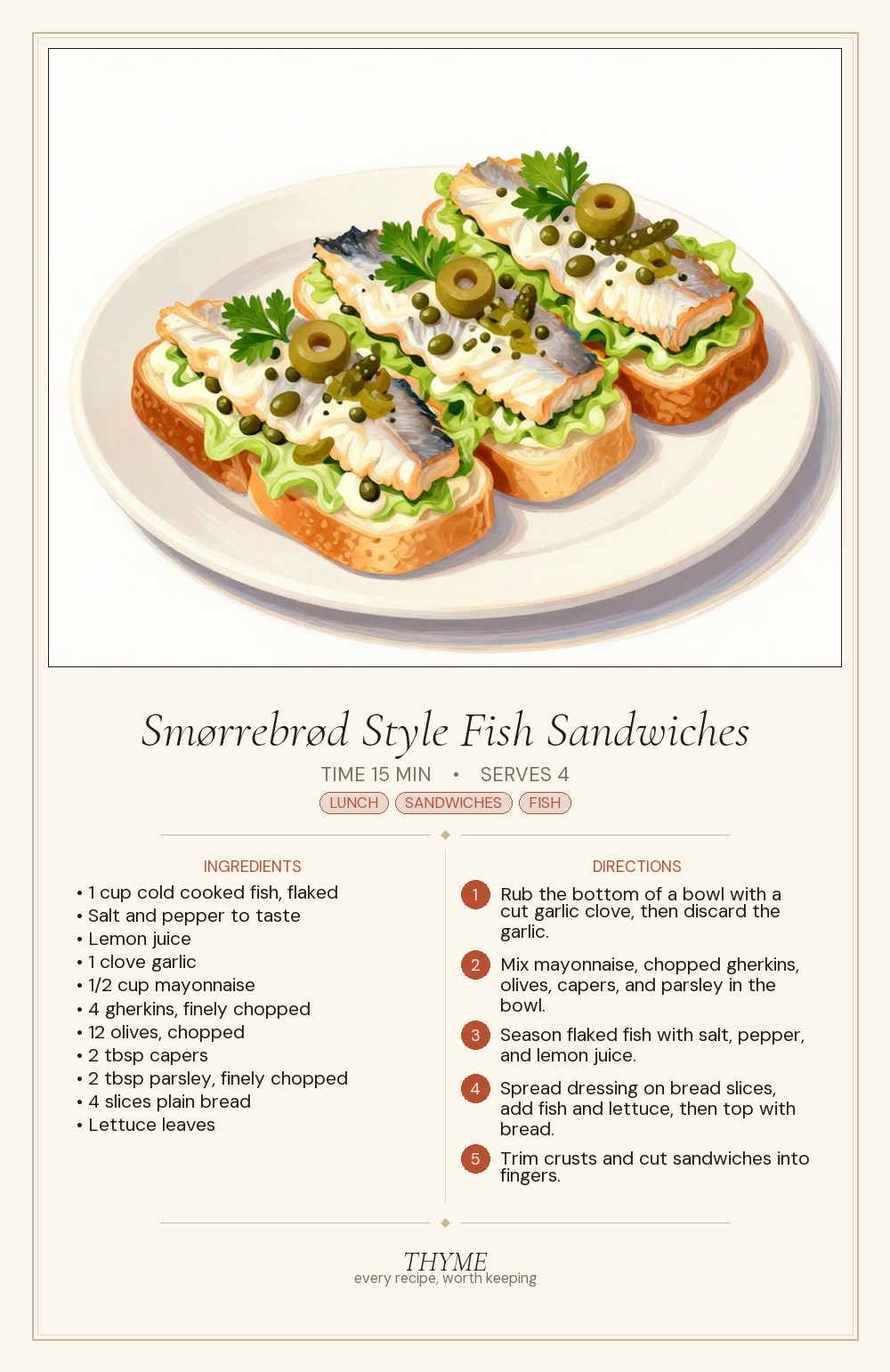 Smørrebrød Style Fish Sandwiches