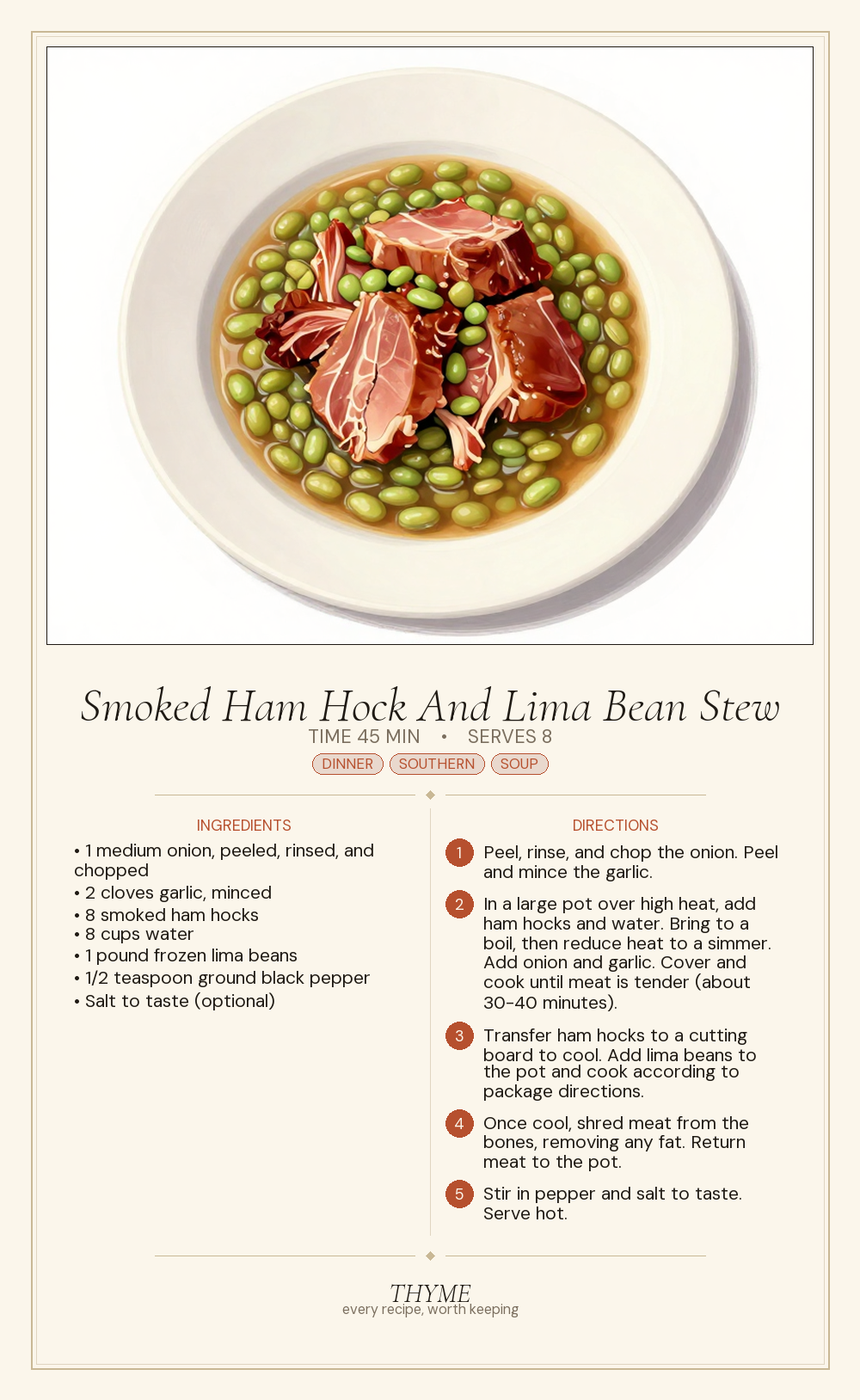 Smoked Ham Hock And Lima Bean Stew