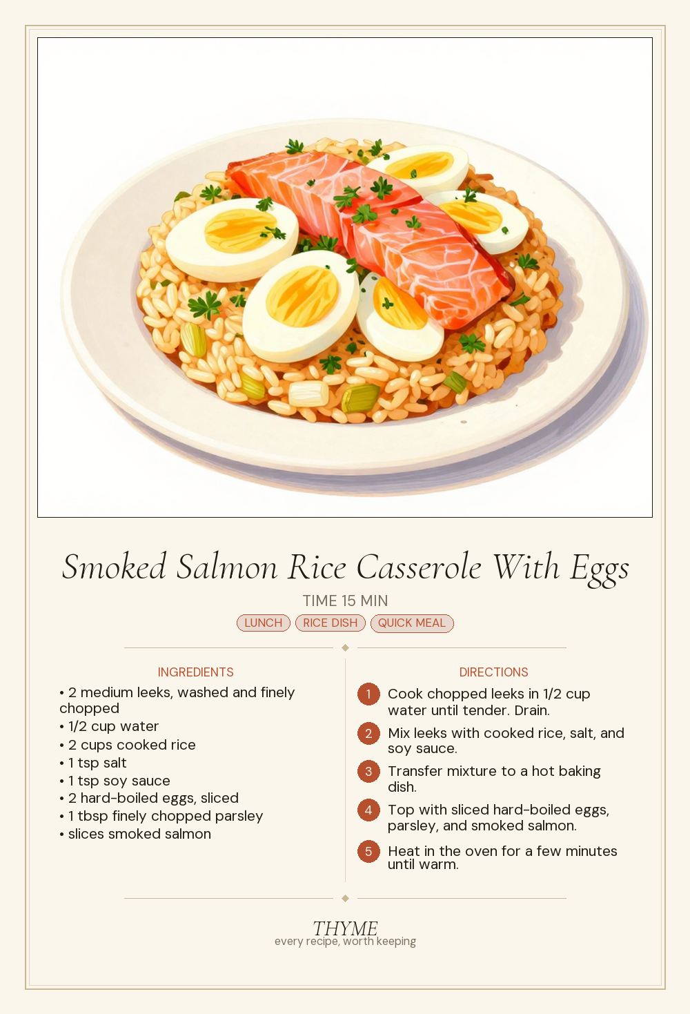 Smoked Salmon Rice Casserole With Eggs