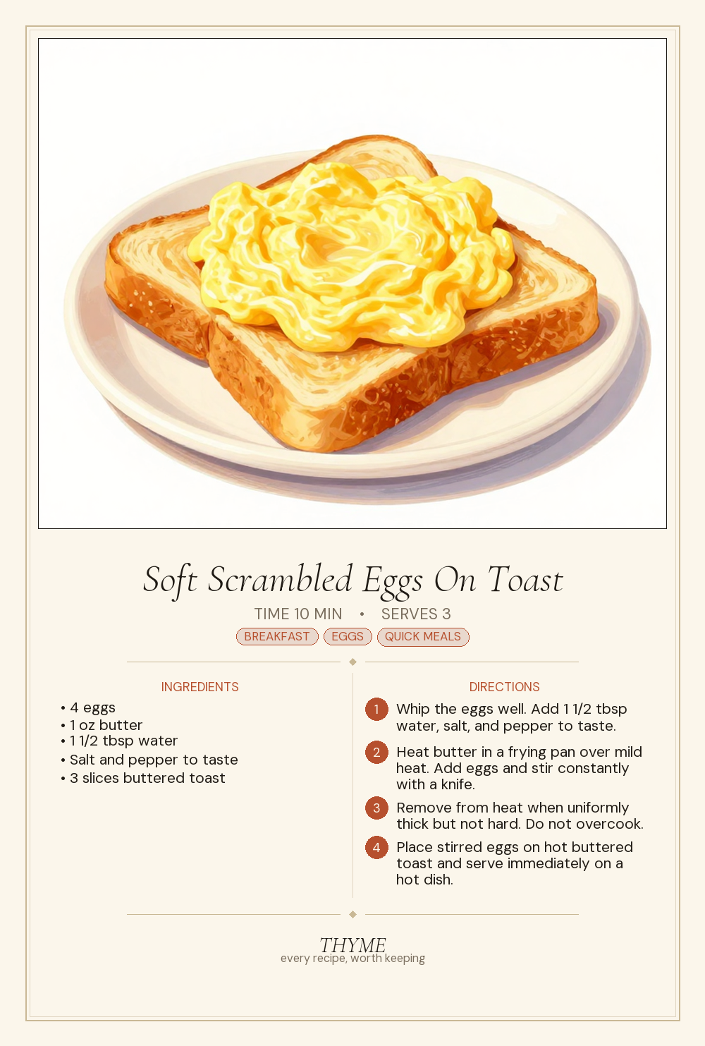 Soft Scrambled Eggs On Toast