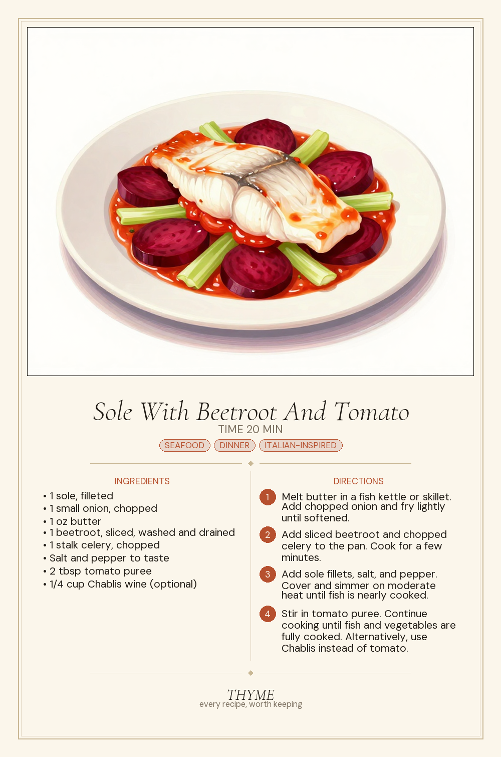Sole With Beetroot And Tomato