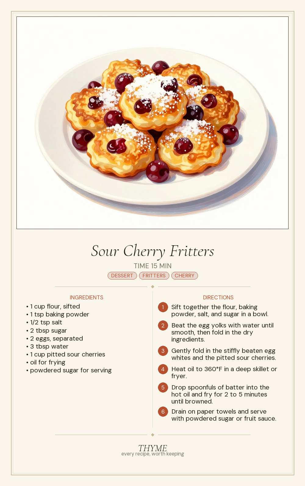 Sour Cherry Fritters