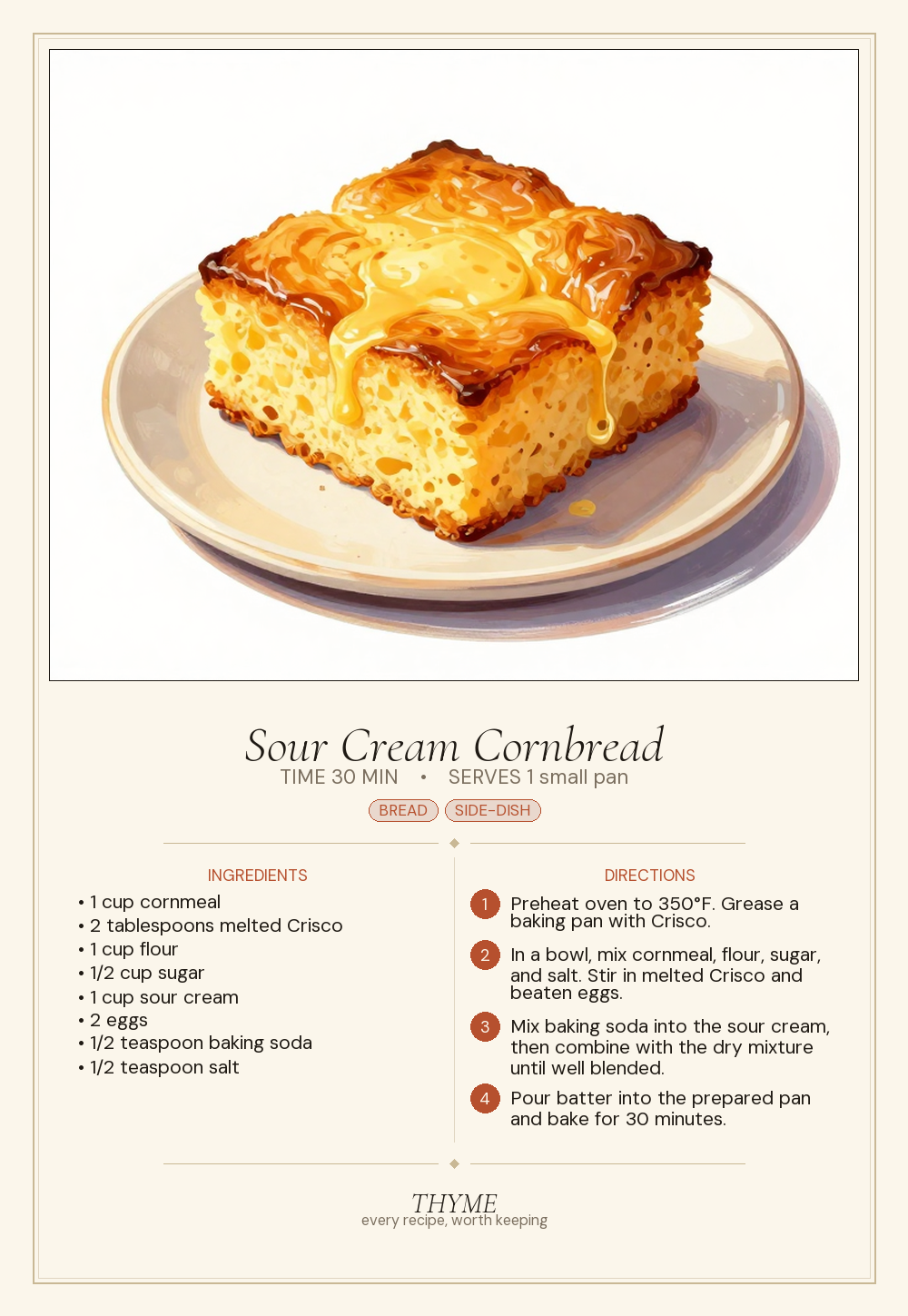 Sour Cream Cornbread