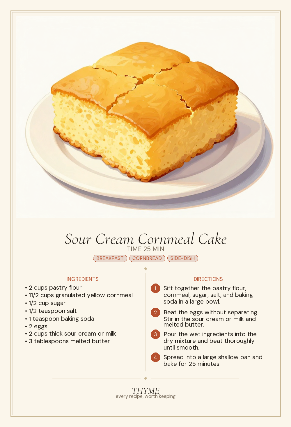 Sour Cream Cornmeal Cake