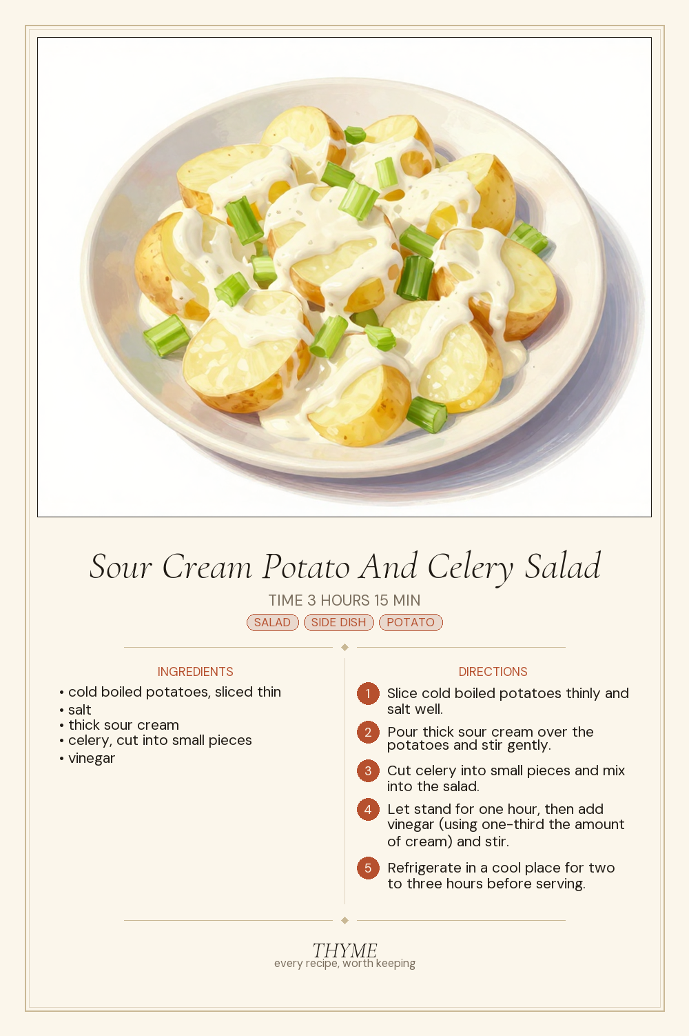 Sour Cream Potato And Celery Salad
