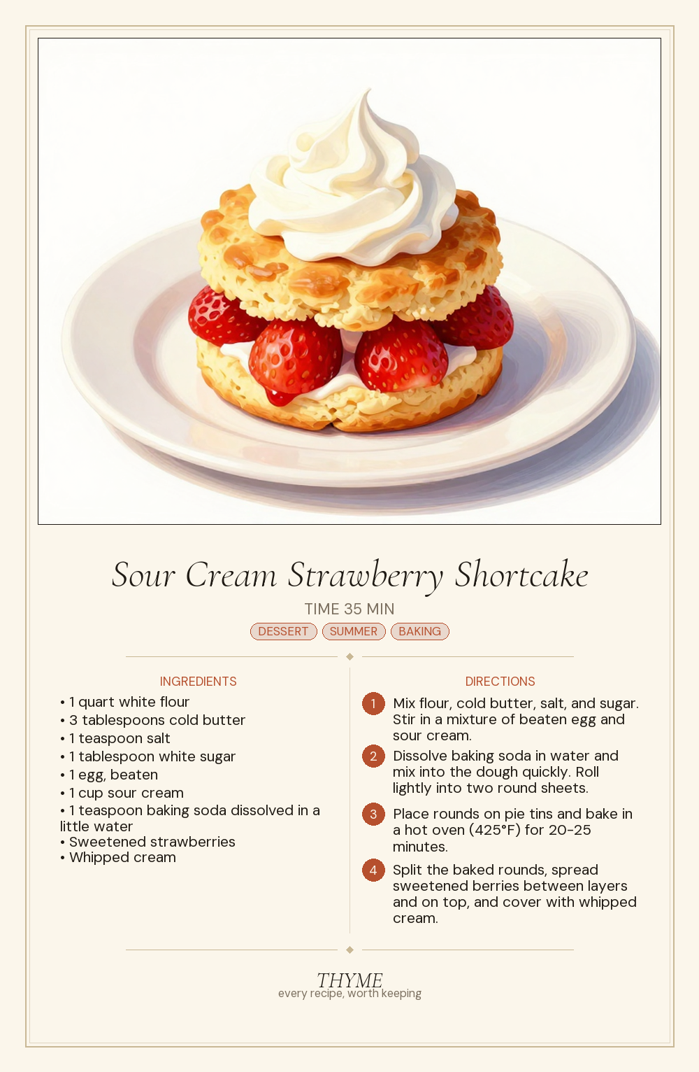 Sour Cream Strawberry Shortcake