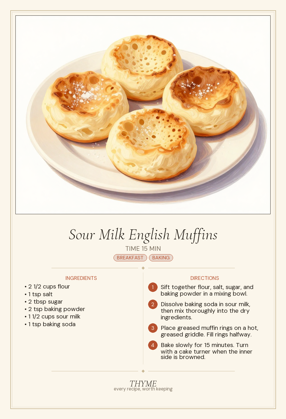 Sour Milk English Muffins