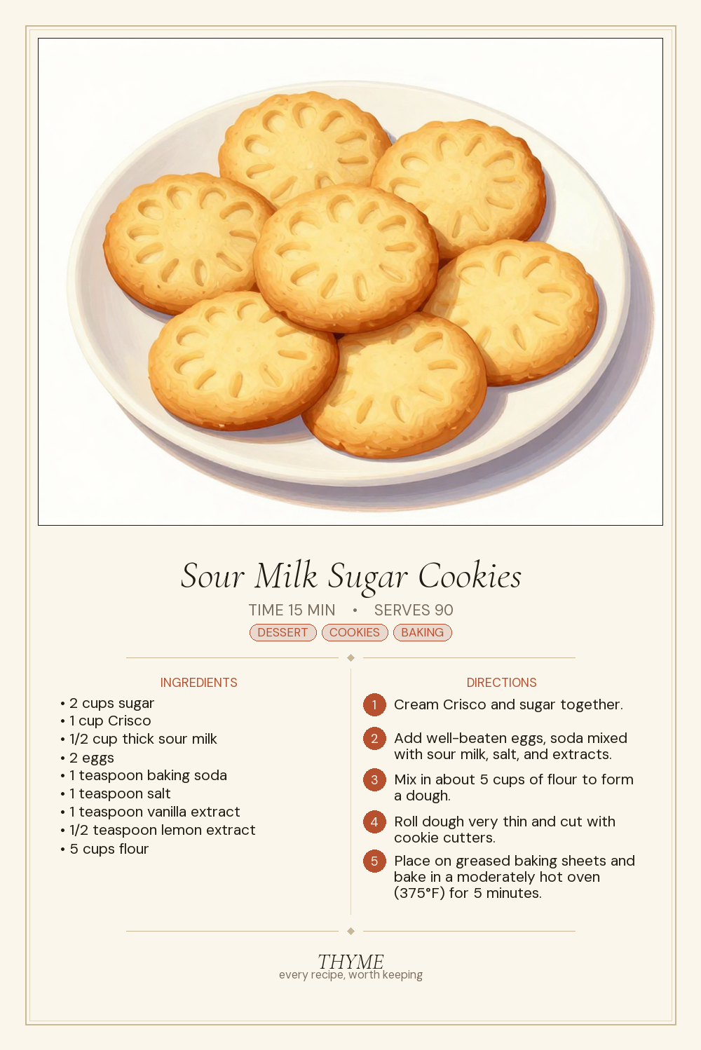 Sour Milk Sugar Cookies