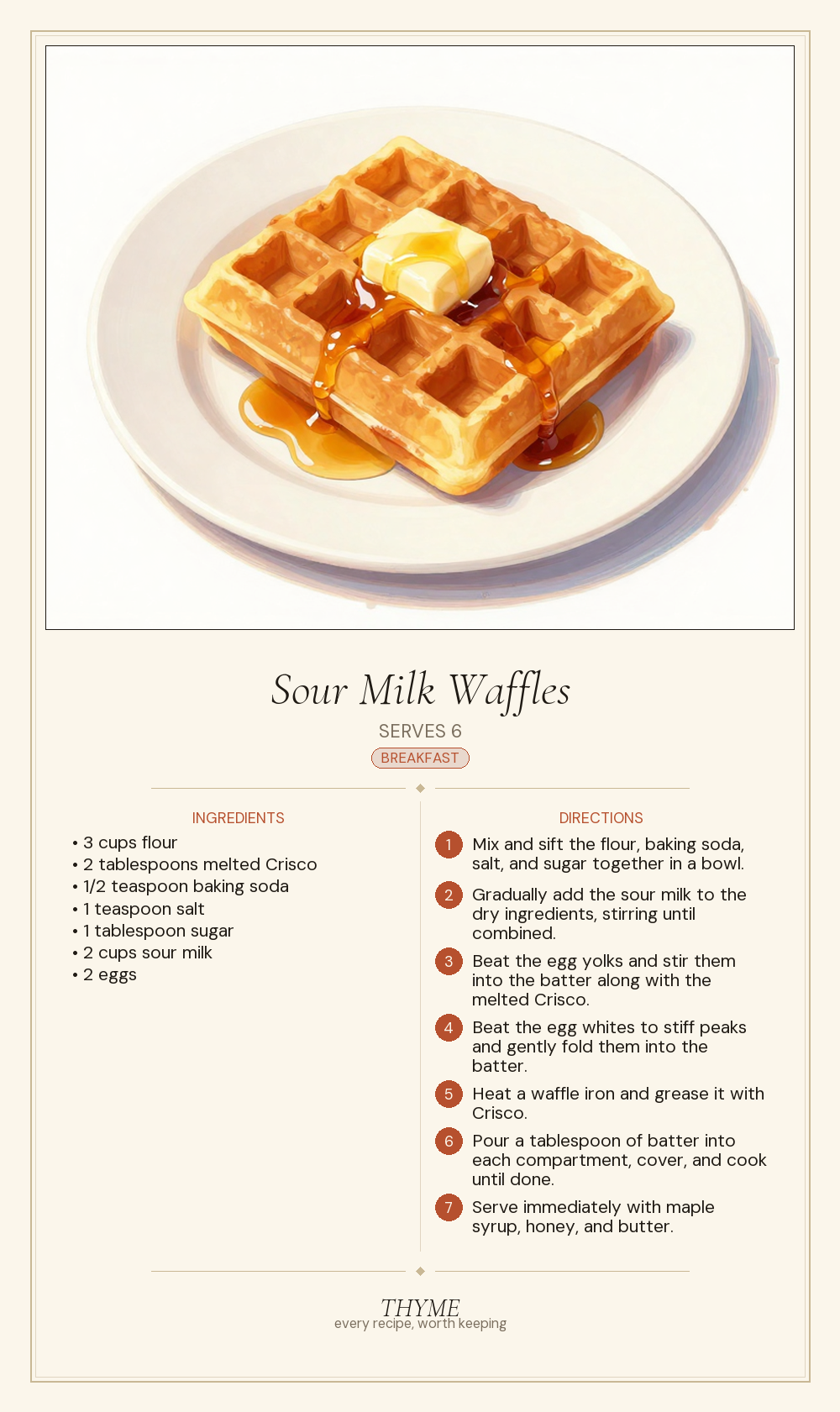 Sour Milk Waffles