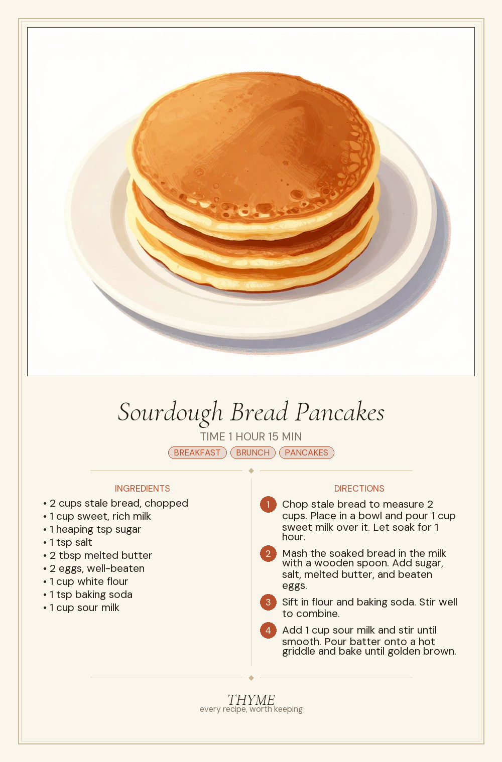 Sourdough Bread Pancakes