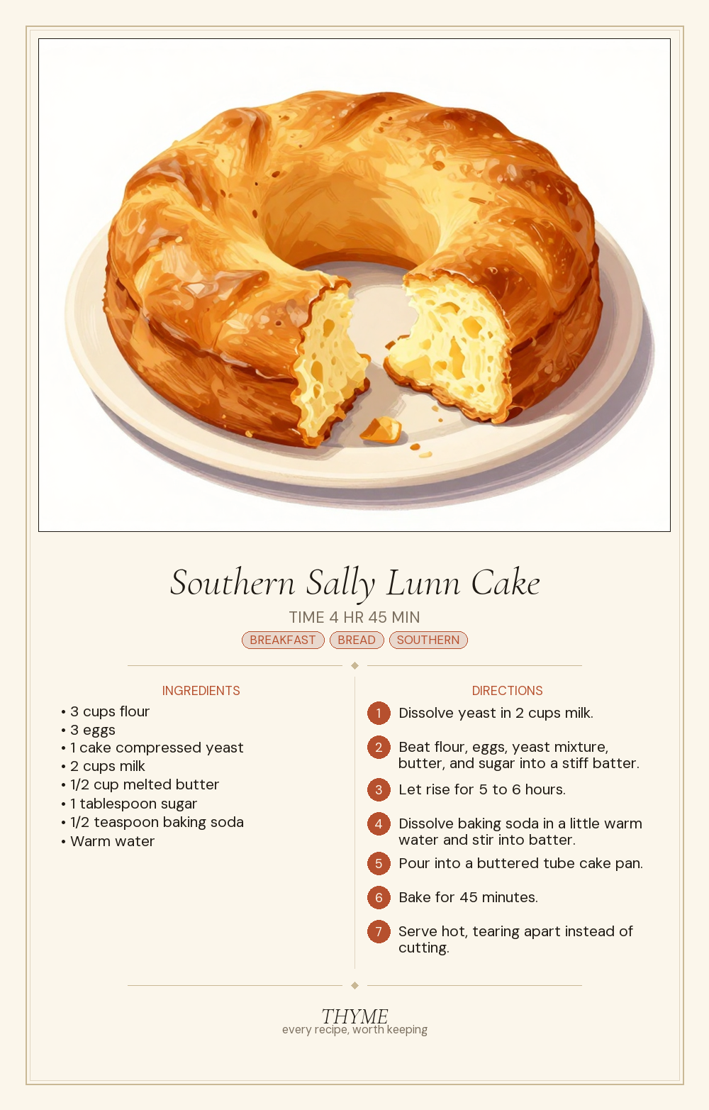 Southern Sally Lunn Cake