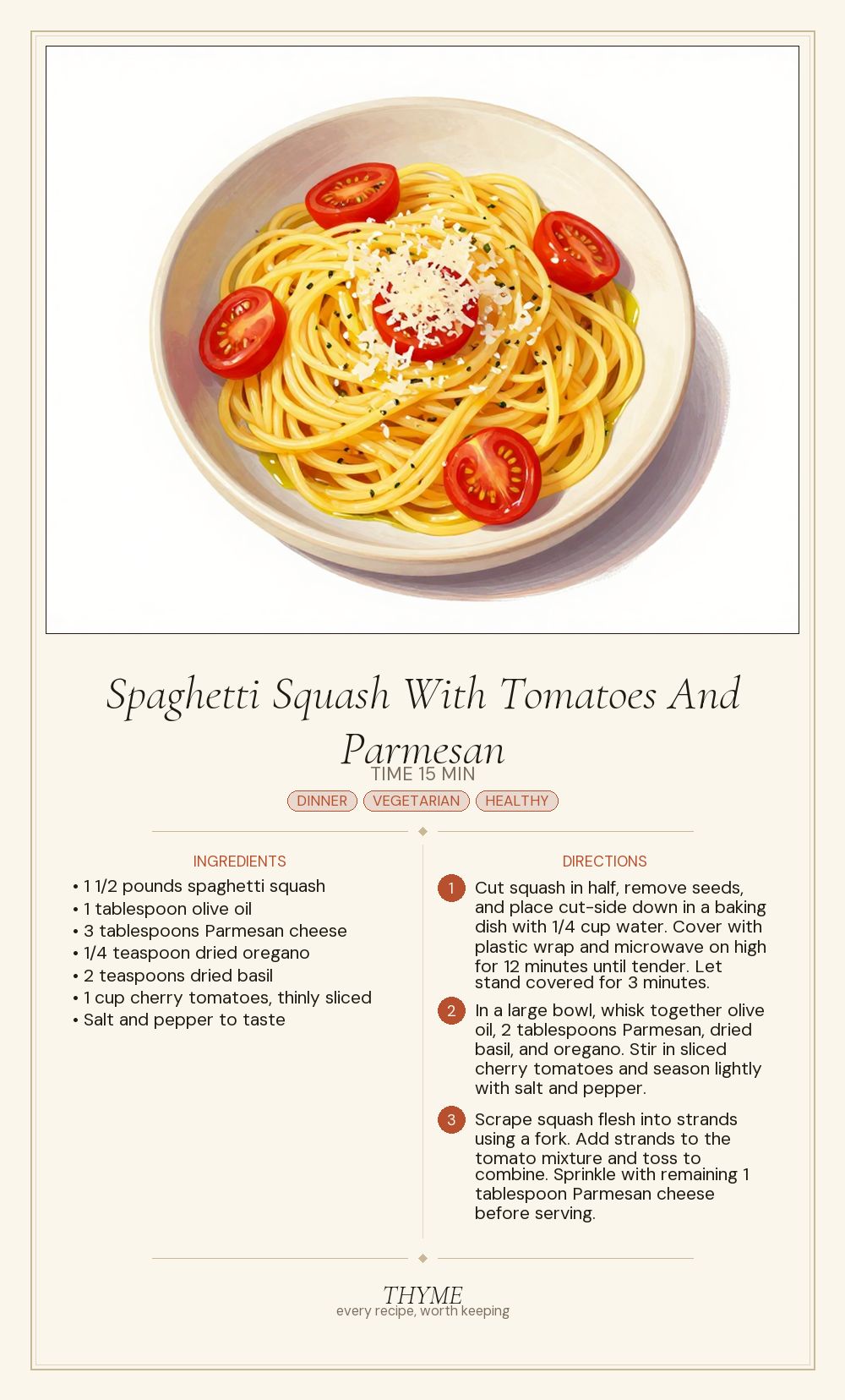 Spaghetti Squash With Tomatoes And Parmesan