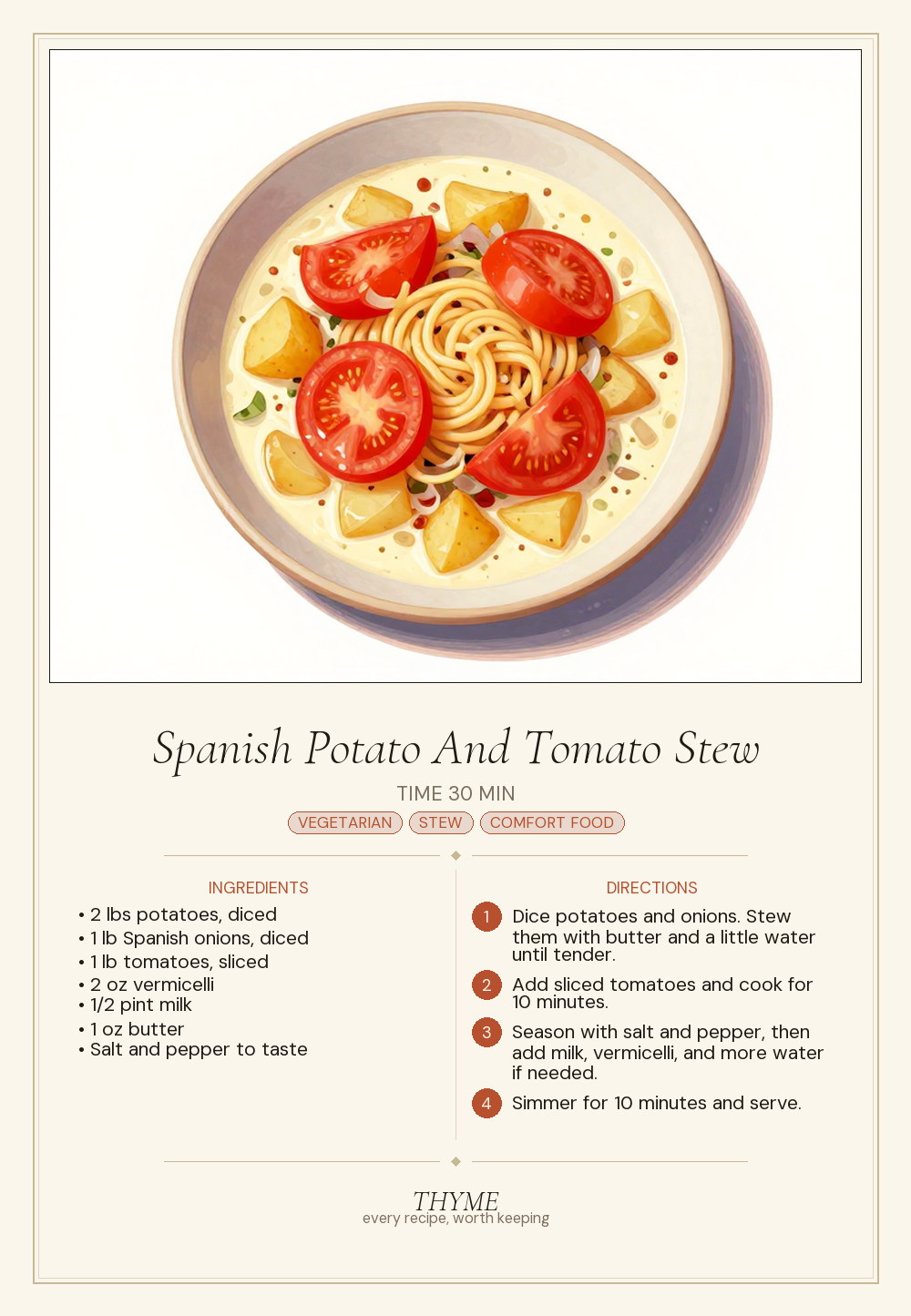 Spanish Potato And Tomato Stew