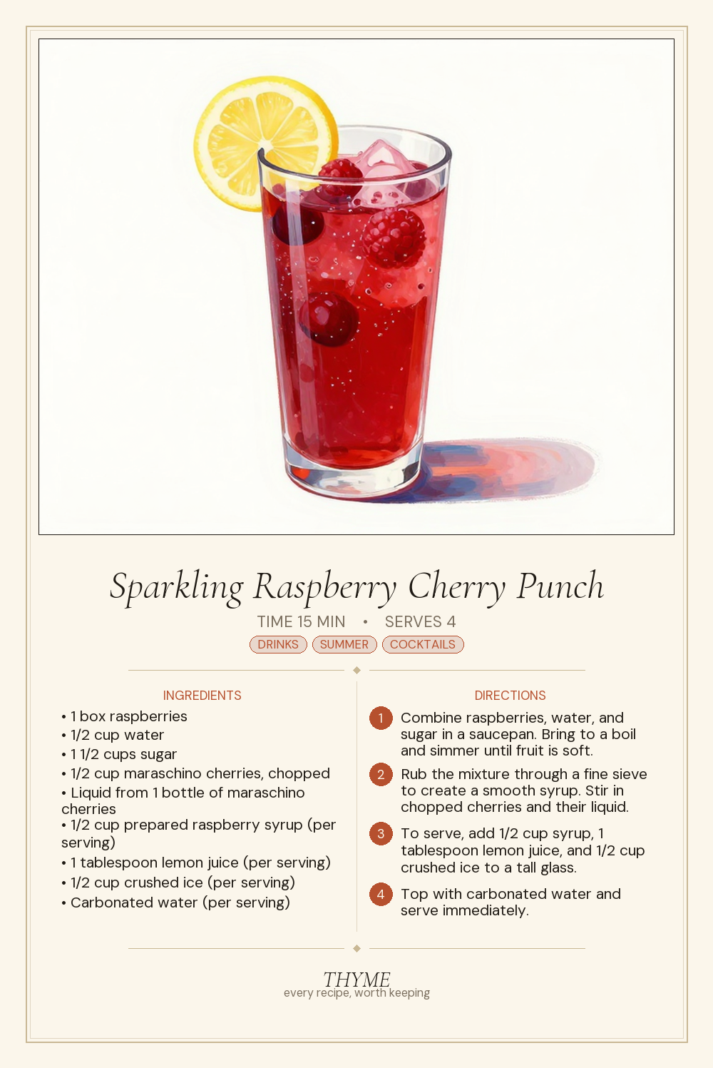 Sparkling Raspberry Cherry Punch