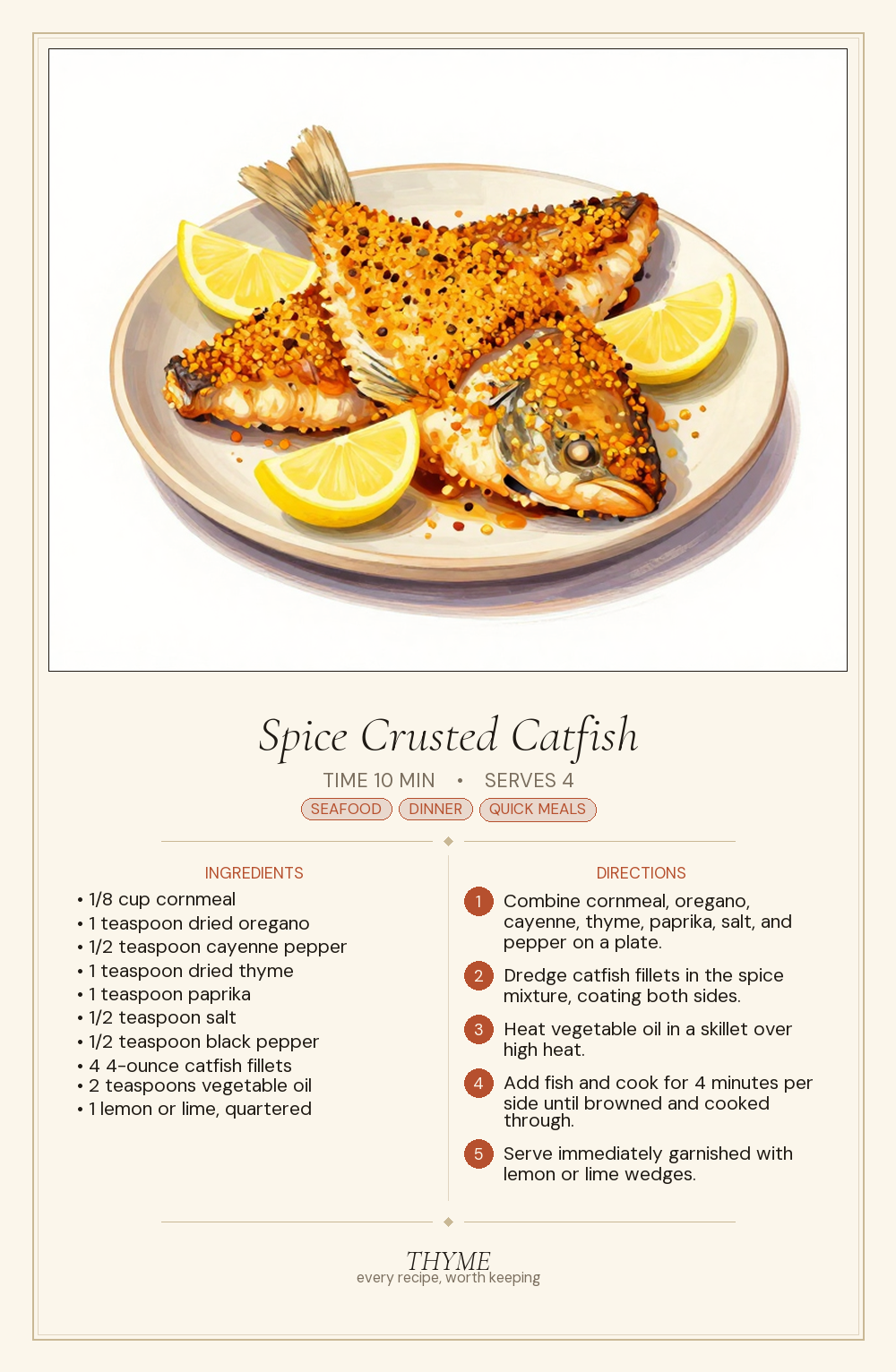 Spice Crusted Catfish