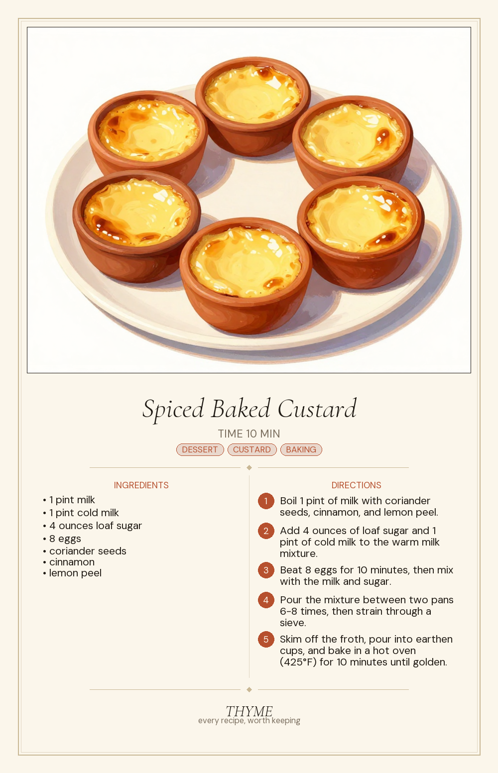 Spiced Baked Custard