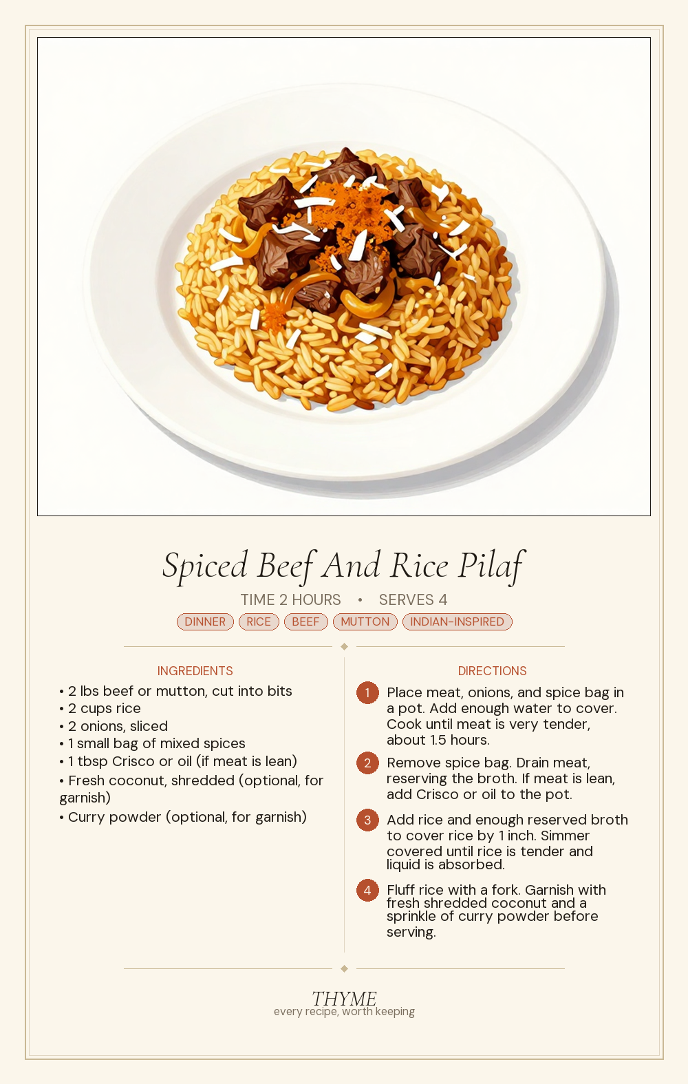 Spiced Beef And Rice Pilaf