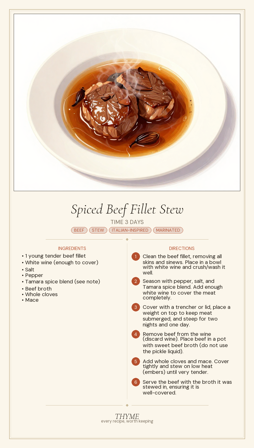 Spiced Beef Fillet Stew