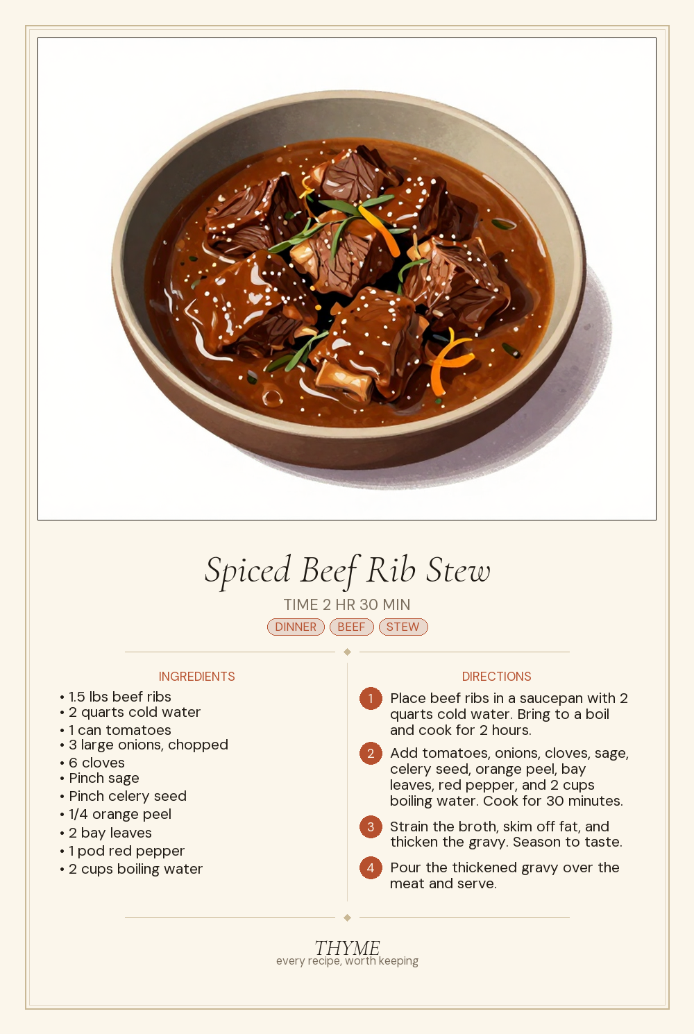 Spiced Beef Rib Stew