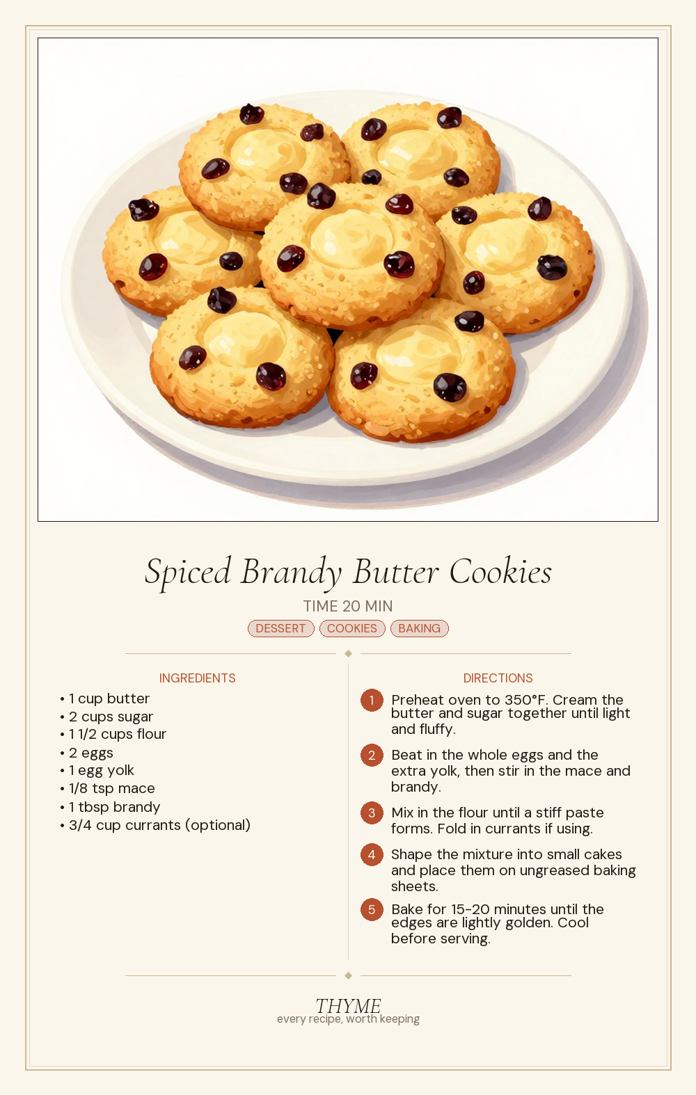 Spiced Brandy Butter Cookies