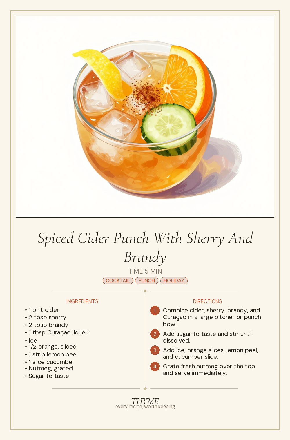Spiced Cider Punch With Sherry And Brandy