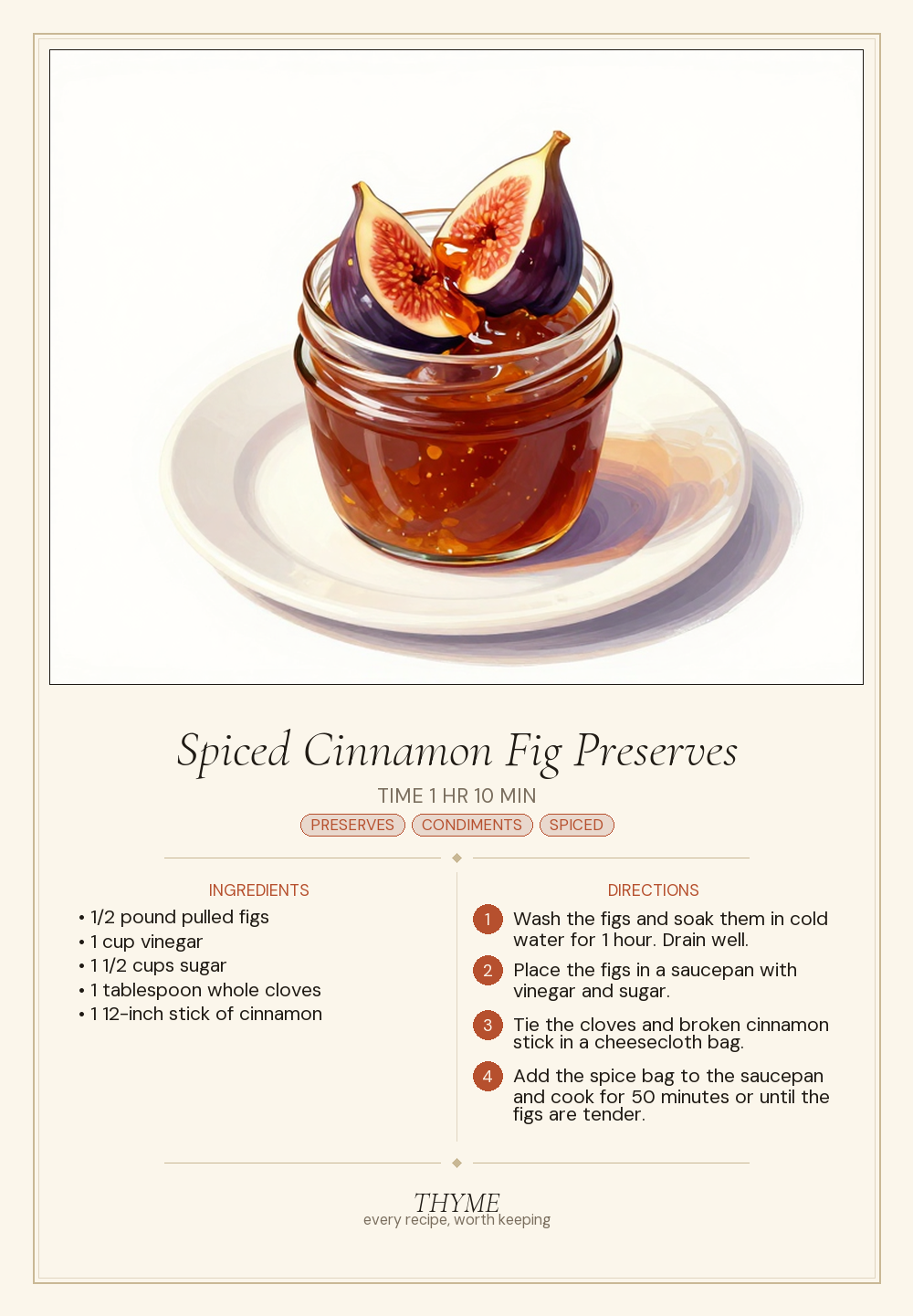 Spiced Cinnamon Fig Preserves