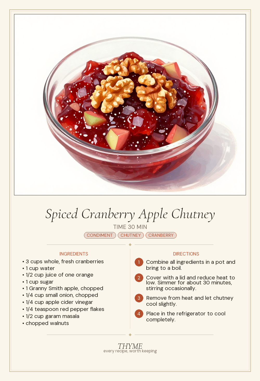 Spiced Cranberry Apple Chutney