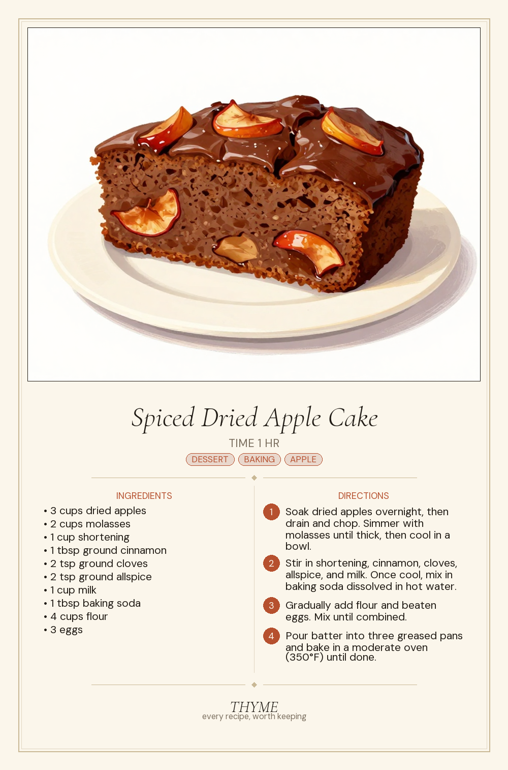 Spiced Dried Apple Cake