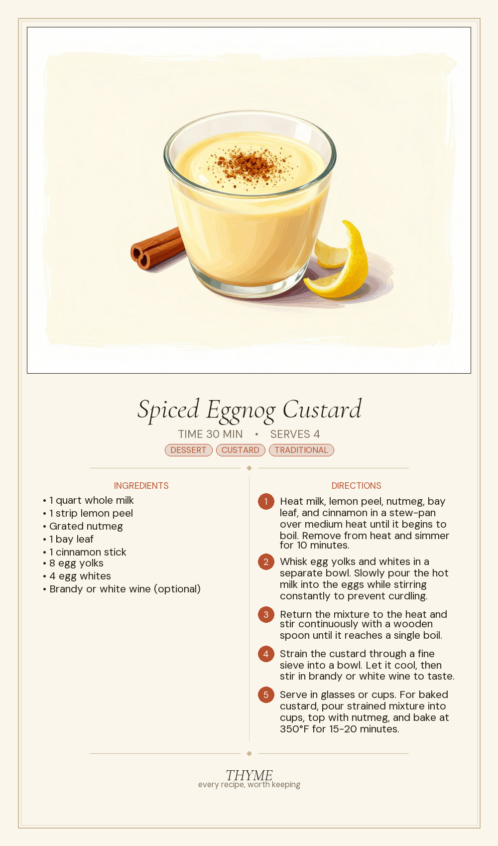 Spiced Eggnog Custard