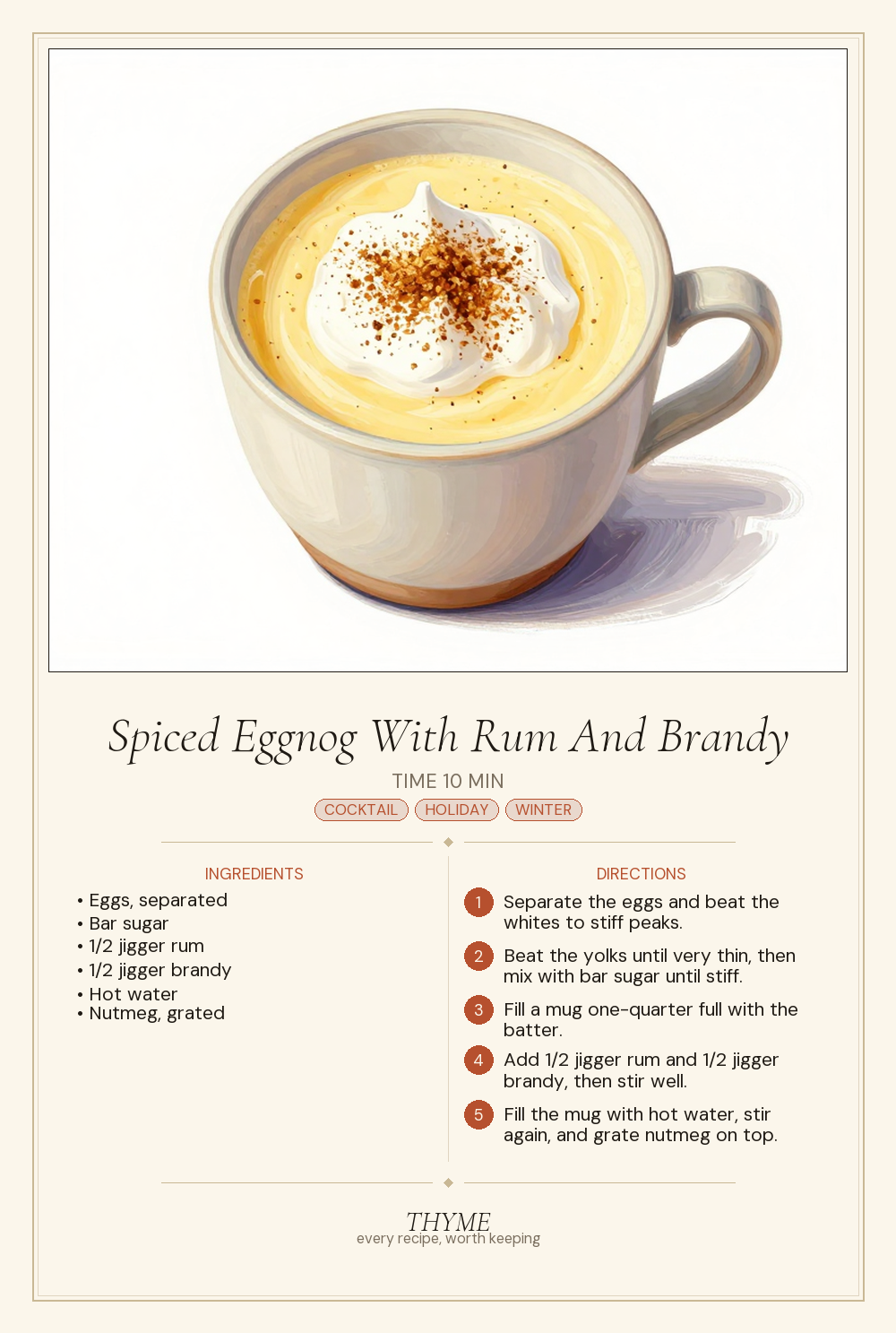 Spiced Eggnog With Rum And Brandy