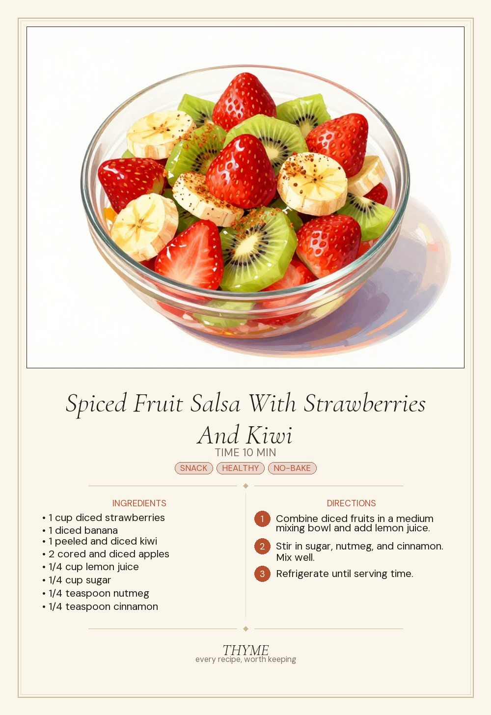 Spiced Fruit Salsa With Strawberries And Kiwi