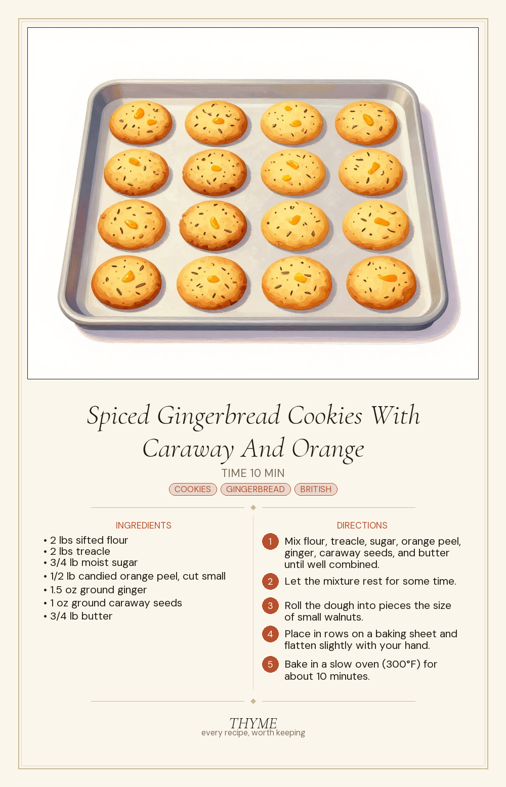 Spiced Gingerbread Cookies With Caraway And Orange