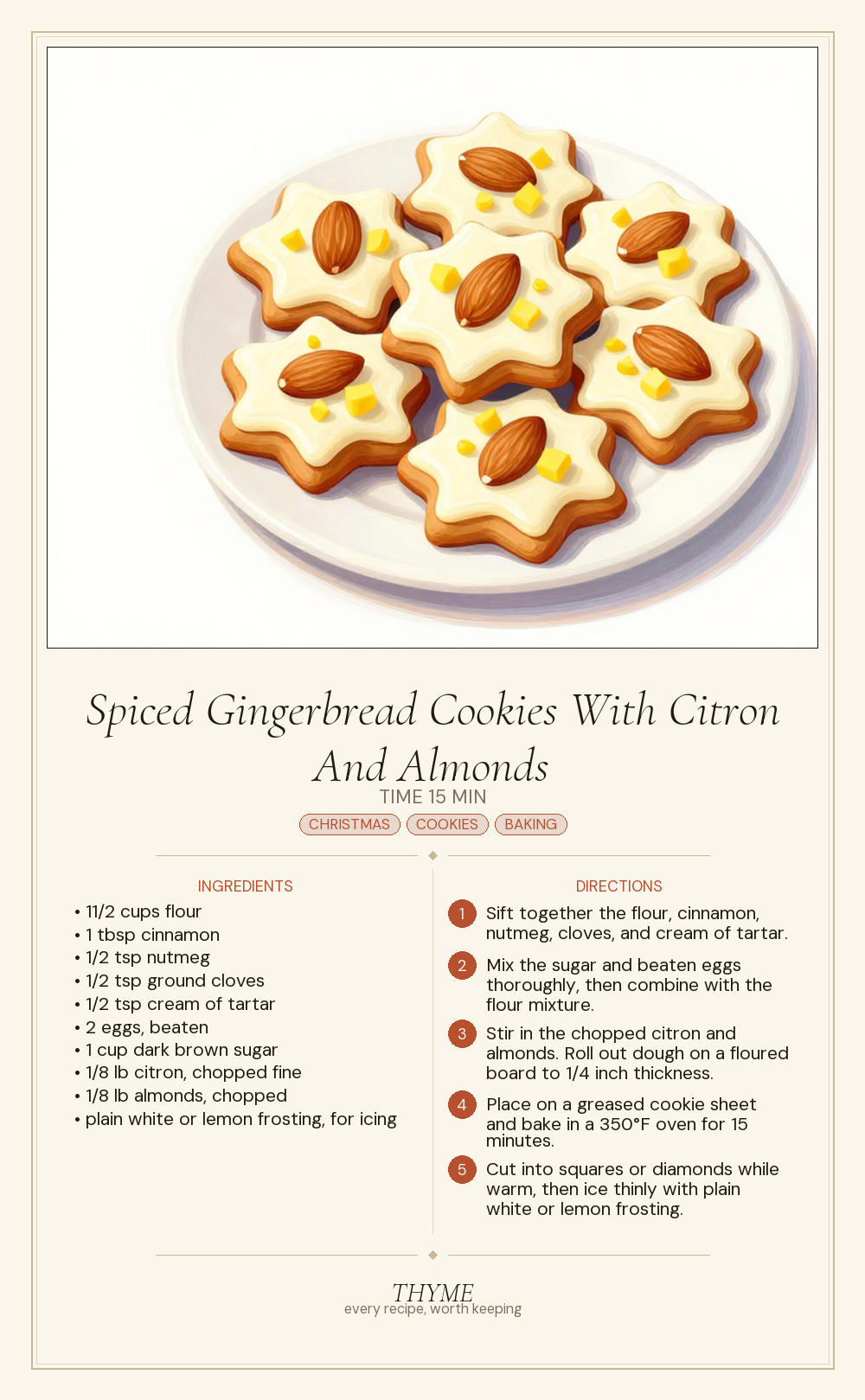 Spiced Gingerbread Cookies With Citron And Almonds
