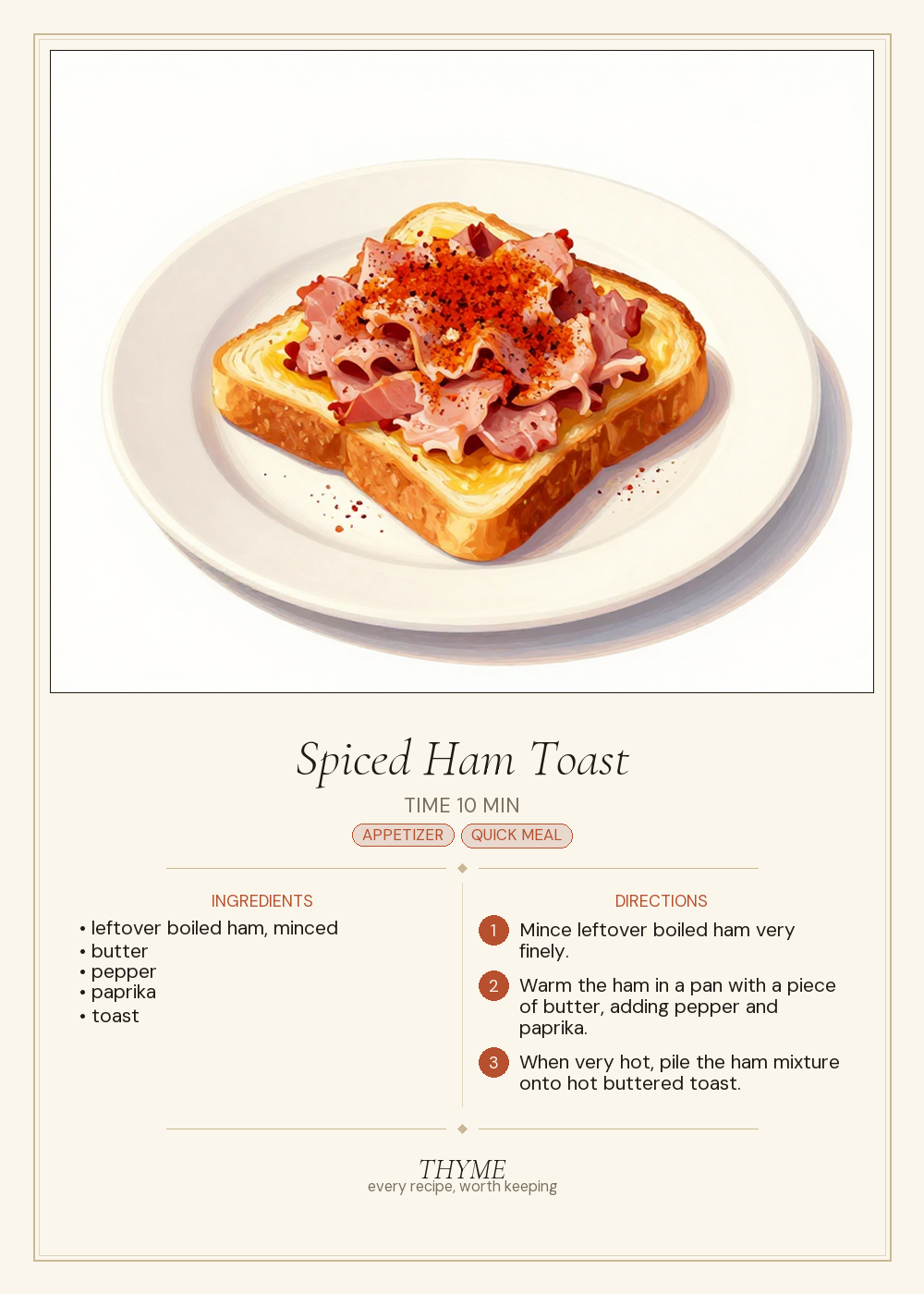 Spiced Ham Toast