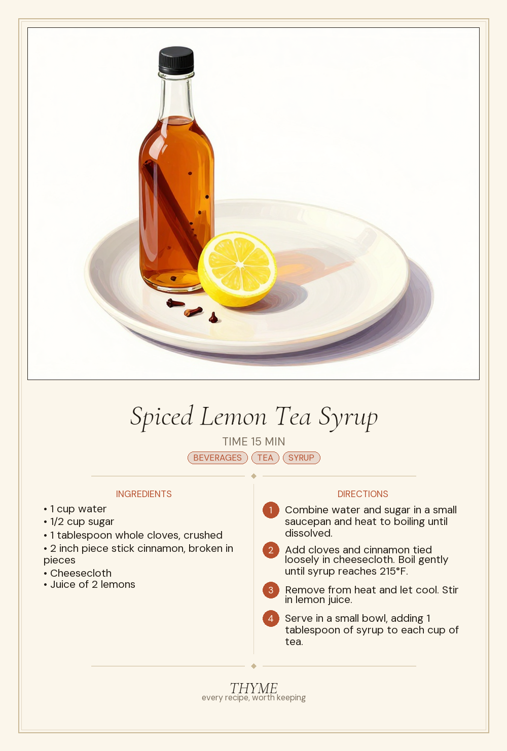 Spiced Lemon Tea Syrup