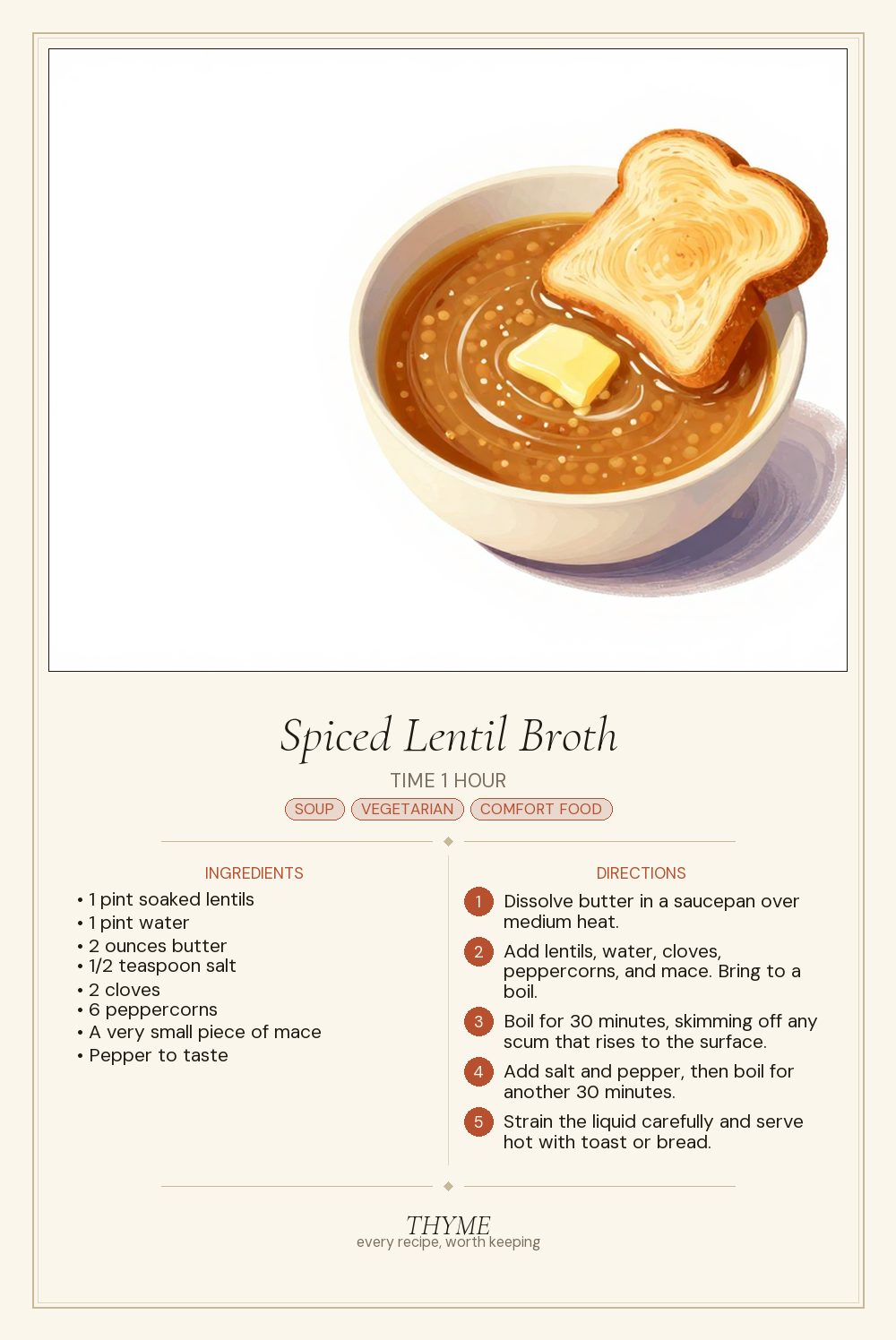 Spiced Lentil Broth